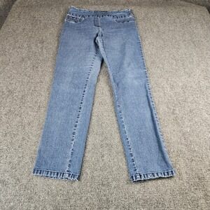 Ruby Rd Womens Size 10 Pull On Denim Jeans Medium Wash Straight Leg Stretch